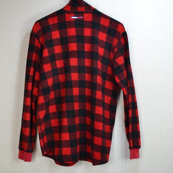 Vintage Tommy Hilfiger fleece  checked plaid sweatshirt made in TAIWAN - Picture 3 of 8
